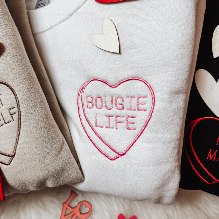 SWEETHEART EMBROIDERED SWEATSHIRT