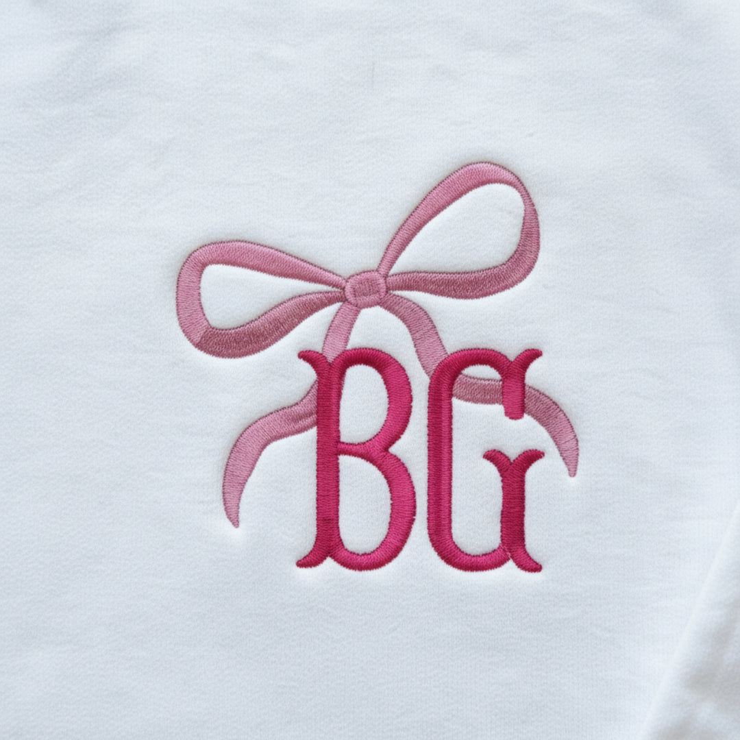 COQUETTE MONOGRAM EMBROIDERED SWEATSHIRT