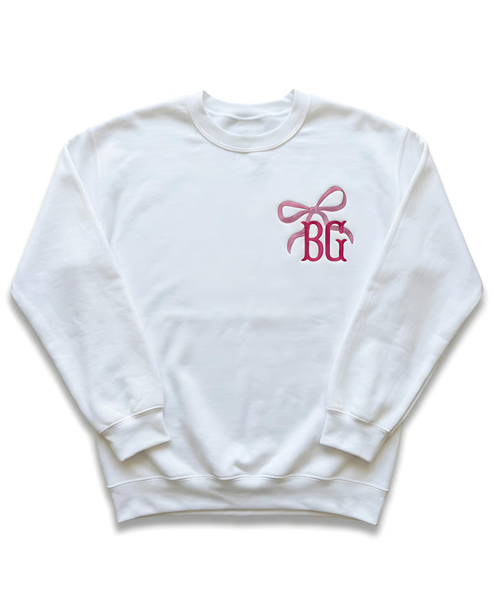 COQUETTE MONOGRAM EMBROIDERED SWEATSHIRT