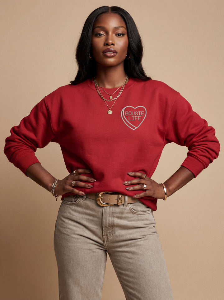 SWEETHEART EMBROIDERED SWEATSHIRT